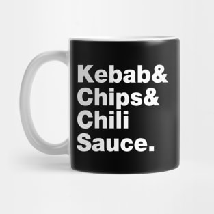 Kebab & Chips & Chili Sauce. Mug